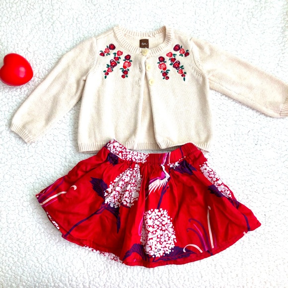 Tea Collection Other - Tea collection 2Y size cardigan and skirt combo
